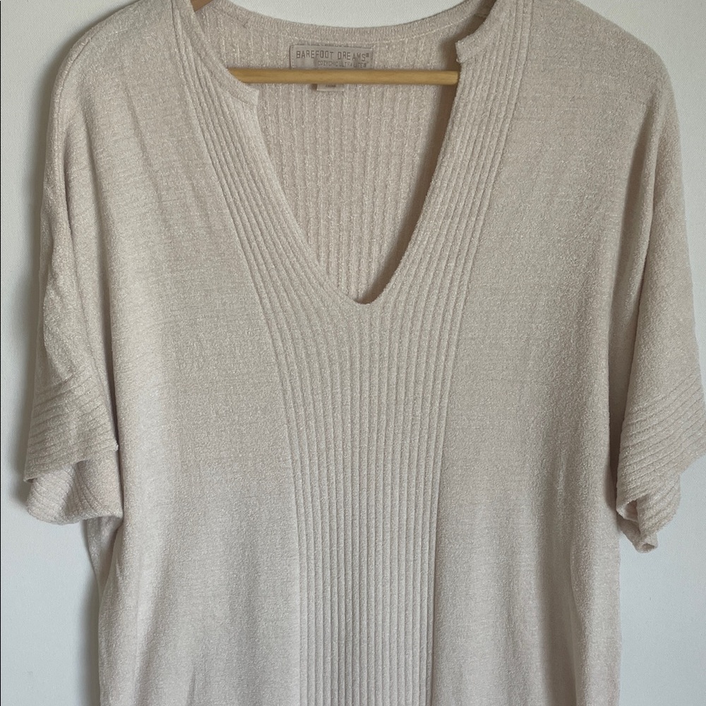 Barefoot Dreams Cream V-Neck Dress - Picture 2 of 4